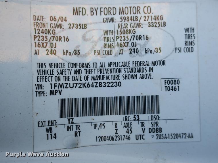 image for item DB8941 2004 Ford Explorer SUV