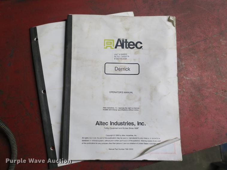 image for item DB8947 Altec PHHT-107B digger derrick bed