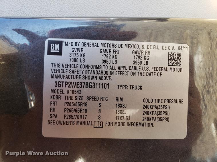 image for item DB9496 2011 GMC Sierra 1500 Crew Cab pickup truck