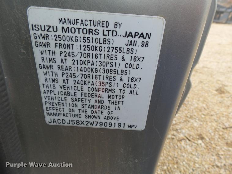 image for item DD2388 1998 Isuzu Trooper SUV