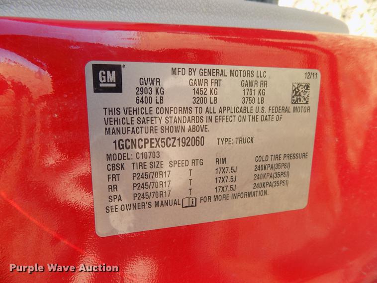 image for item DD3519 2012 Chevrolet Silverado 1500 pickup truck