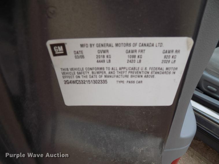 image for item DD3536 2005 Buick LaCrosse