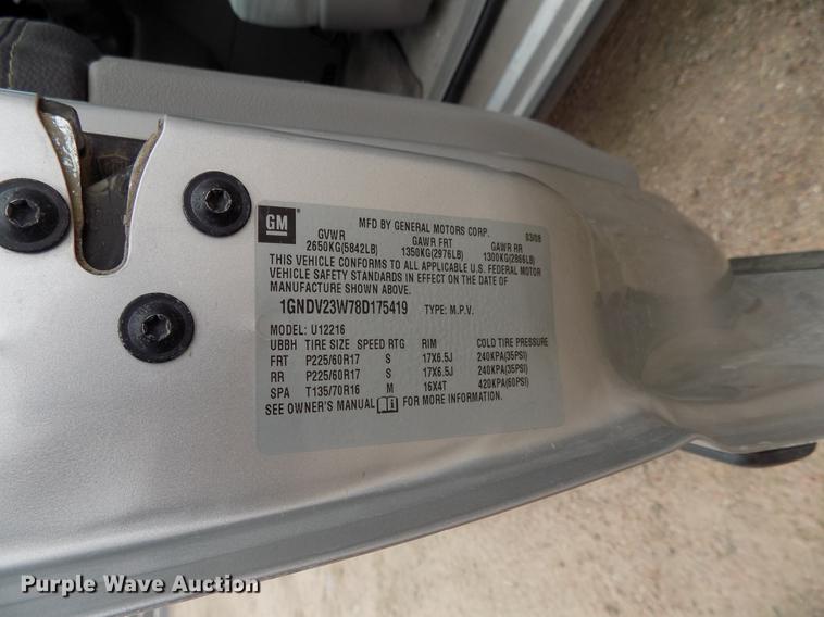 image for item DD3538 2008 Chevrolet Uplander van