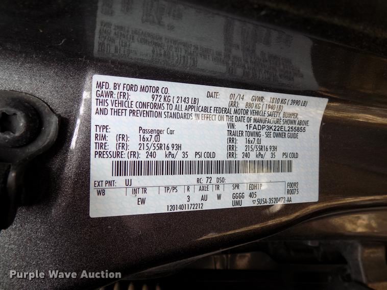 image for item DD3542 2014 Ford Focus