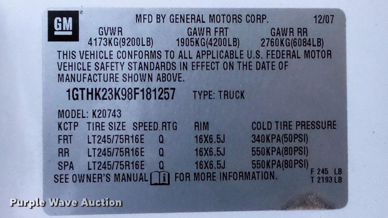 image for item DE4973 2008 GMC Sierra 2500HD Crew Cab pickup truck