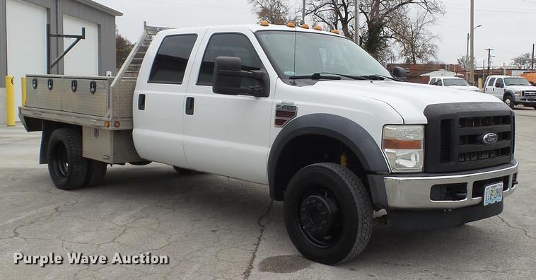 image for item DE4999 2008 Ford F450 Super Duty XL Crew Cab flatbed truck