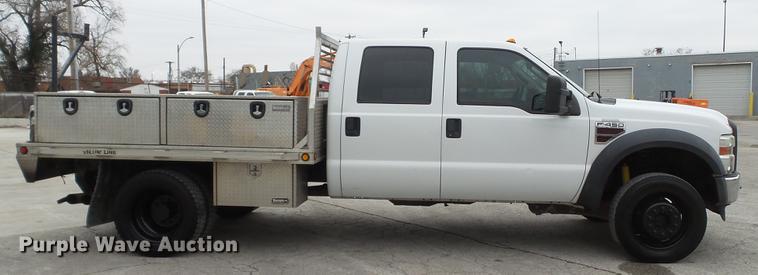 image for item DE4999 2008 Ford F450 Super Duty XL Crew Cab flatbed truck