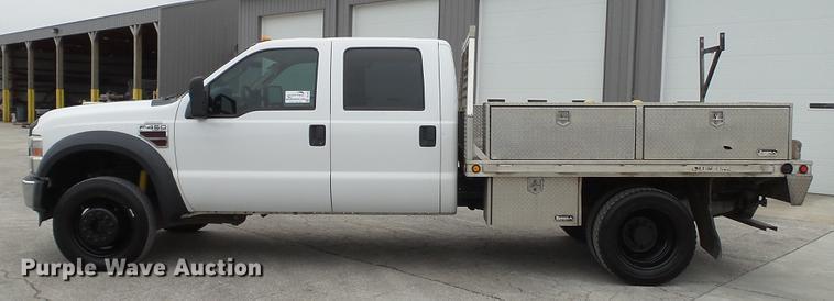image for item DE4999 2008 Ford F450 Super Duty XL Crew Cab flatbed truck