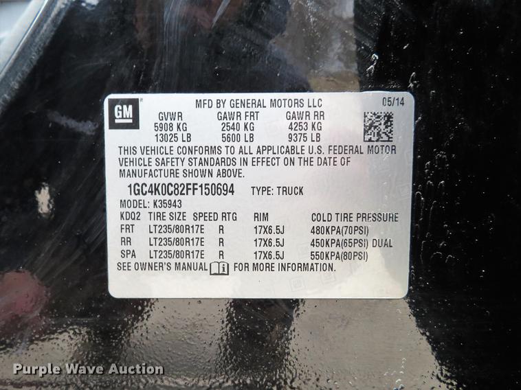 image for item DE5059 2015 Chevrolet Silverado 3500HD LTZ Crew Cab pickup truck