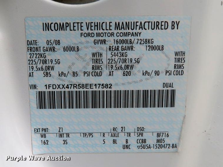 image for item DE5068 2008 Ford F450 Super Duty XL SuperCab flatbed truck