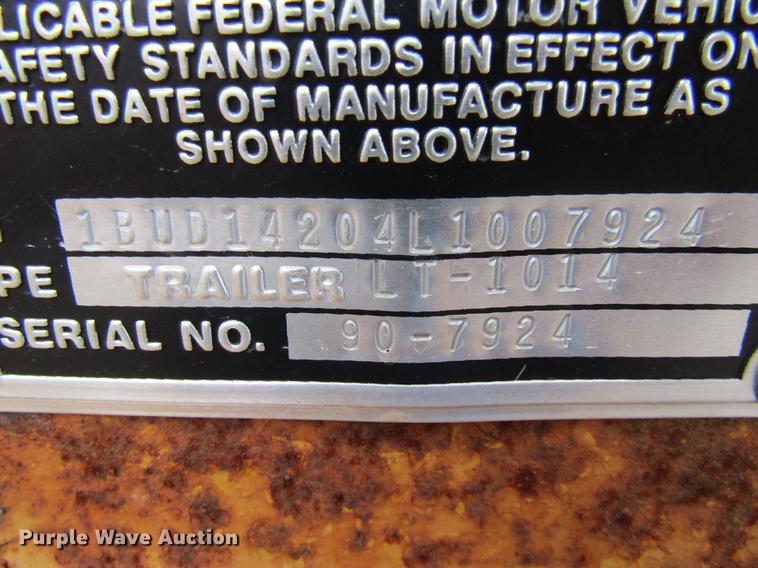 image for item DE5961 1990 Butler tilt deck equipment trailer