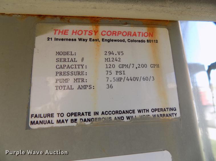 image for item DE7539 Hotsy 294.V5 parts washer