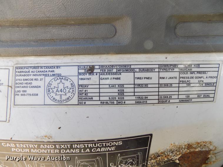 image for item DE7550 2007 Sterling SC8000 shredder box truck