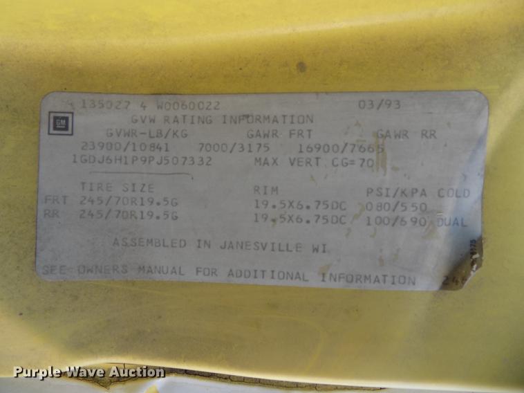 image for item DE7554 1993 GMC TopKick C5500 Lo Pro box truck