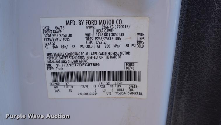 image for item DF1662 2013 Ford F150 SuperCab pickup truck