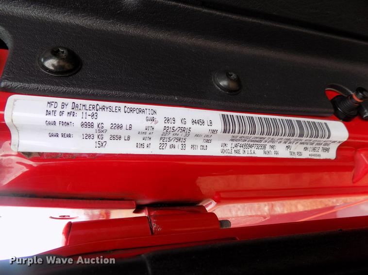 image for item DF2113 2004 Jeep Wrangler SUV