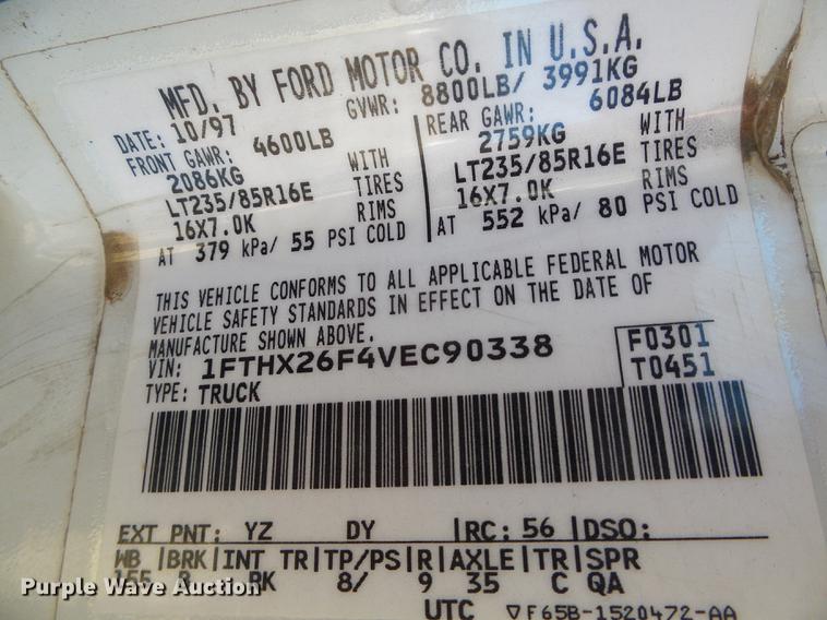 image for item DF2874 1997 Ford F250 Super Duty SuperCab pickup truck