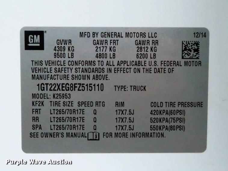 image for item DG3750 2015 GMC Sierra 2500HD Double Cab pickup truck