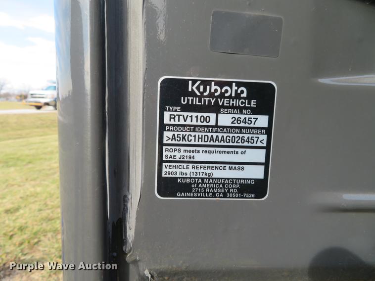 image for item DG3764 2010 Kubota RTV1100 utility vehicle