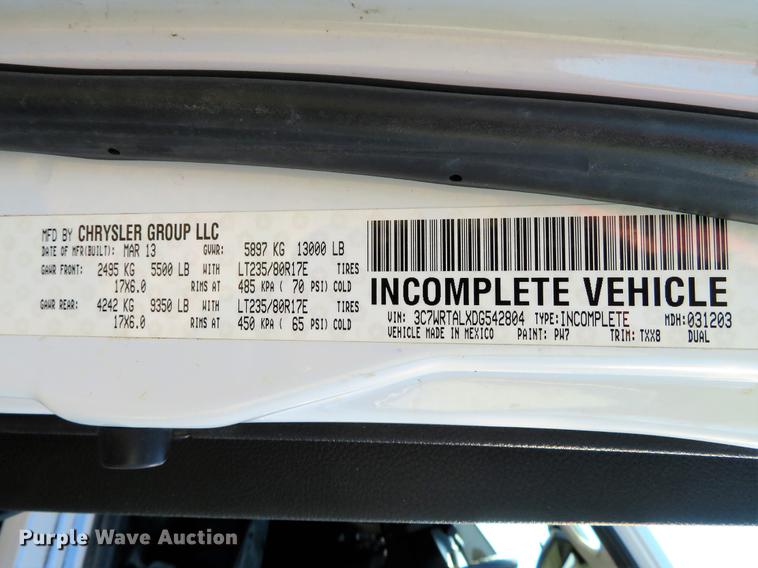 image for item DG3769 2013 Dodge Ram 3500HD utility bed pickup truck