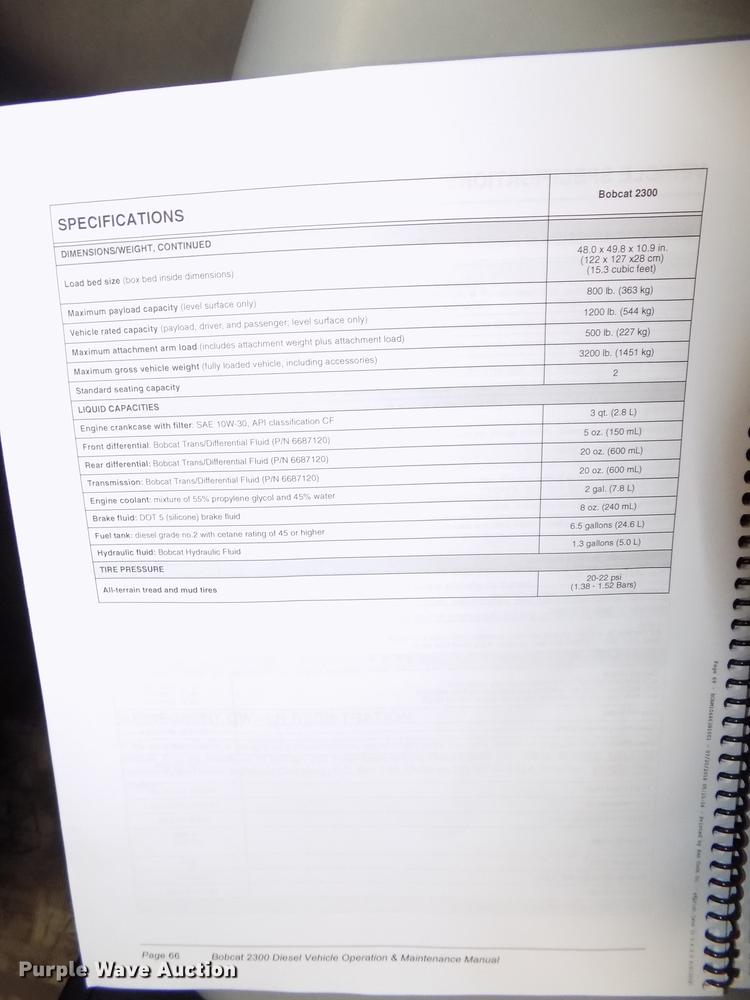 image for item DZ9609 2006 Bobcat 2300 utility vehicle