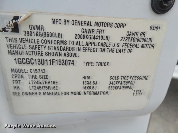 image for item EN9683 2001 Chevrolet Silverado 1500 Crew Cab pickup truck