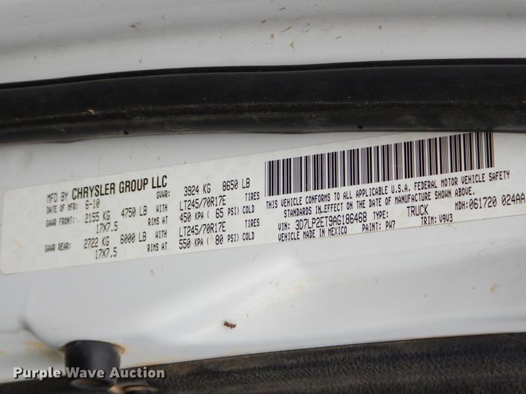 image for item EO9731 2010 Dodge Ram 2500HD pickup truck