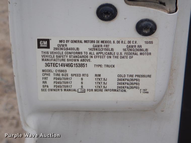 image for item ER9292 2006 GMC Sierra 1500 pickup truck