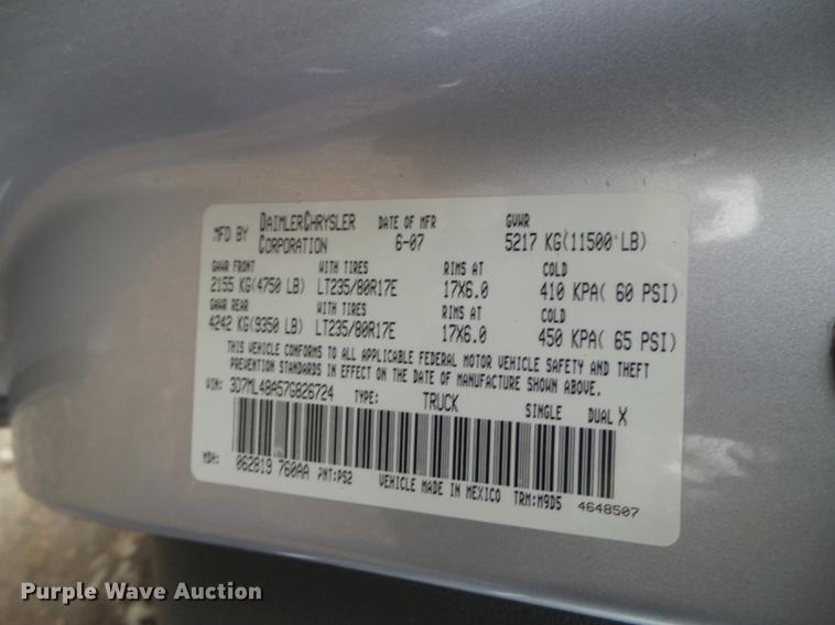 image for item EW9805 2007 Dodge Ram 3500HD Big Horn Quad Cab pickup truck