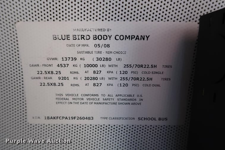 image for item FE9541 2009 Blue Bird Vision Handy Bus school bus