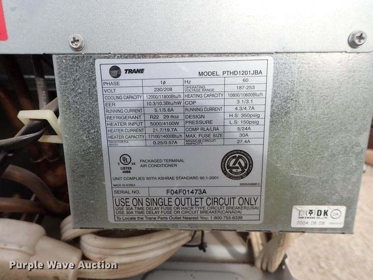 image for item FI9461 (4) Trane PTAC climate control units