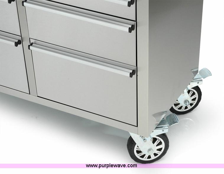 image for item G1401 15 drawer stainless steel tool bench