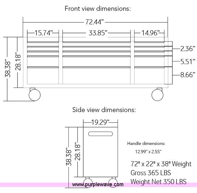image for item G1401 15 drawer stainless steel tool bench