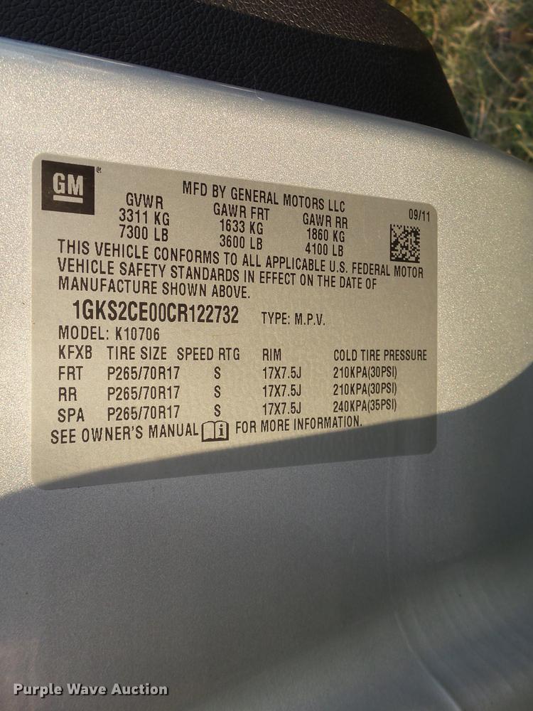 image for item L5732 2012 GMC Yukon SLT SUV