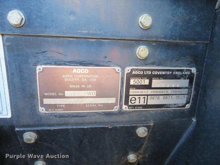 image for item BU9981 2002 AGCO LT85 MFWD tractor