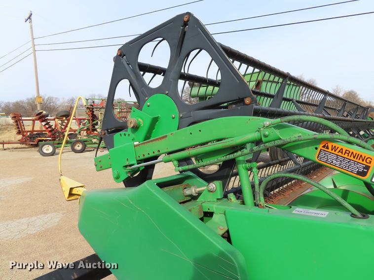 image for item DF1313 1998 John Deere 930 flex head and trailer