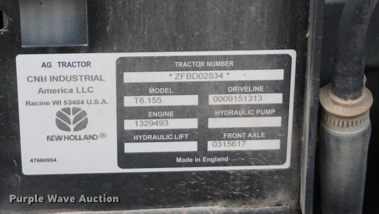 image for item DF1684 2015 New Holland T6.155 MFWD tractor