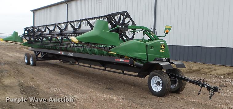 image for item DX9728 2011 John Deere 635F flex head and trailer