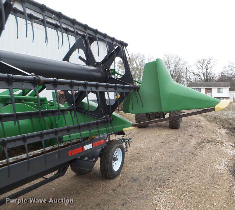 image for item DX9728 2011 John Deere 635F flex head and trailer