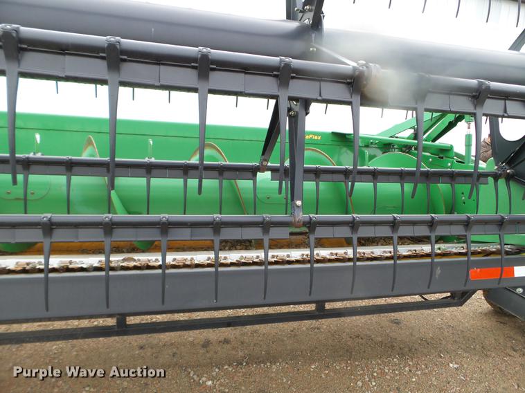 image for item DX9728 2011 John Deere 635F flex head and trailer