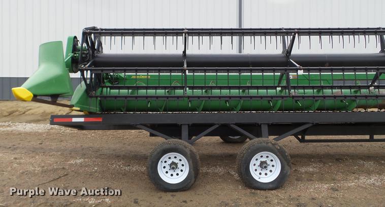 image for item DX9728 2011 John Deere 635F flex head and trailer