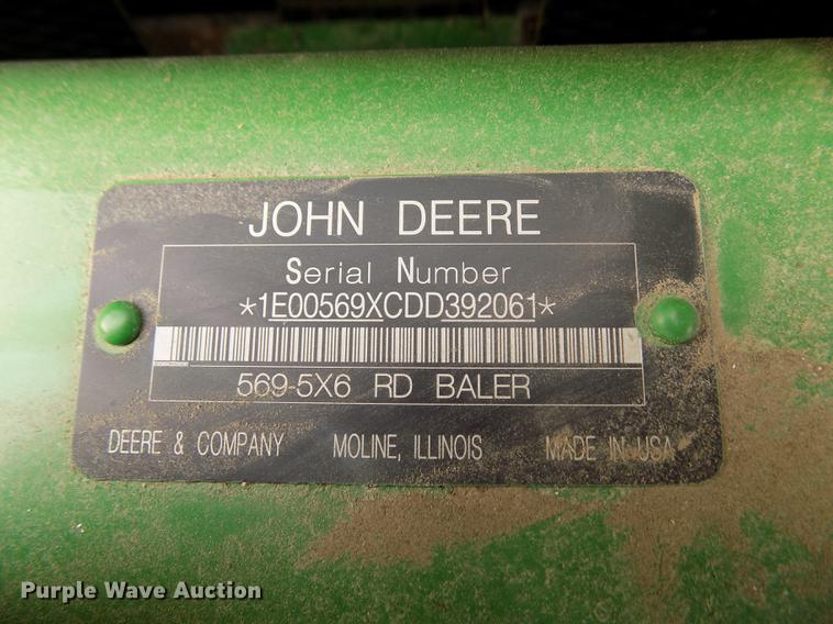 image for item DY9163 2013 John Deere 569 Mega Wide Plus round baler