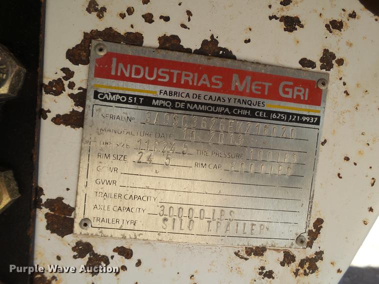 image for item EI9693 2014 Mas silage trailer