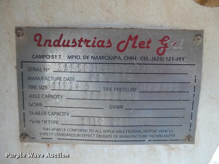 image for item EI9708 2014 Mas silage trailer