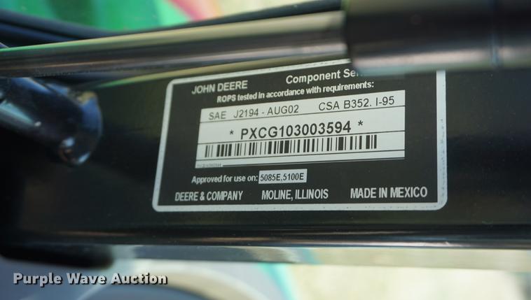 image for item G1407 2016 John Deere 5100E MFWD tractor