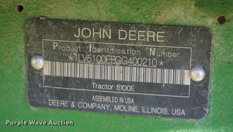 image for item G1407 2016 John Deere 5100E MFWD tractor