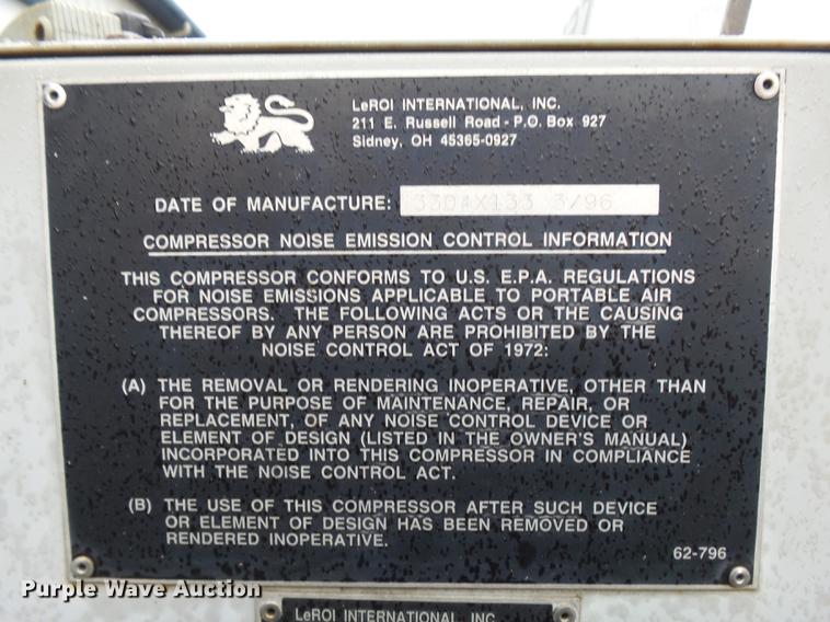 image for item DA3597 1996 Leroi Q375DC-E air compressor