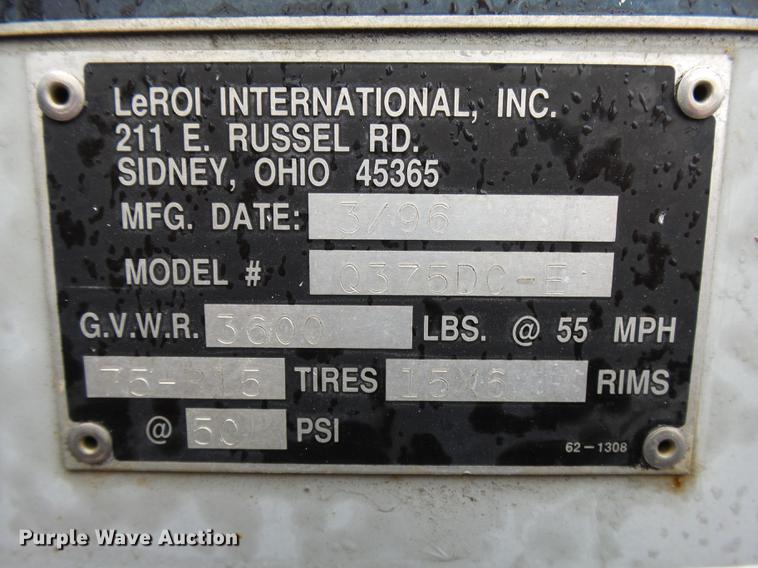 image for item DA3597 1996 Leroi Q375DC-E air compressor