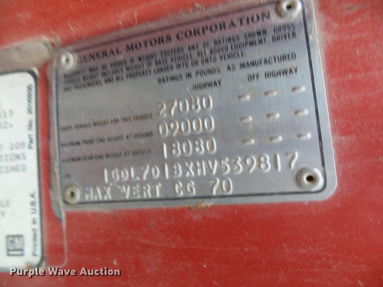 image for item DB2091 1987 GMC C6000 dump truck