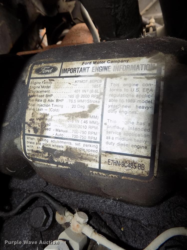 image for item DB8507 1989 Ford F600 dump truck